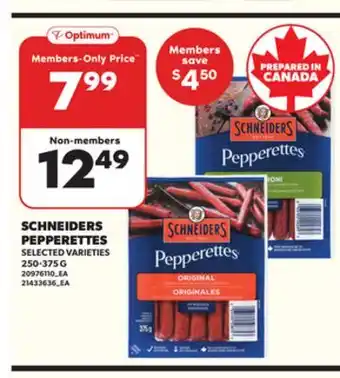 Loblaws SCHNEIDERS PEPPERETTES, 250-375G offer