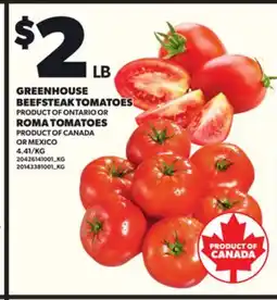 Loblaws GREENHOUSE BEEFSTEAK TOMATOES OR ROMA TOMATOES offer