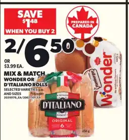 Loblaws WONDER OR D'ITALIANO ROLLS offer