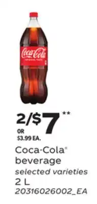 Loblaws COCA-COLA BEVERAGE, 2 L offer
