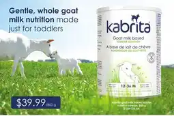 Loblaws KABRITA GOAT MILK BASED TODDLER NUTRITION POWDER, 800 G offer