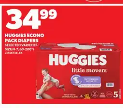 Loblaws HUGGIES ECONO PACK DIAPERS, SIZE N-7, 60-200'S offer