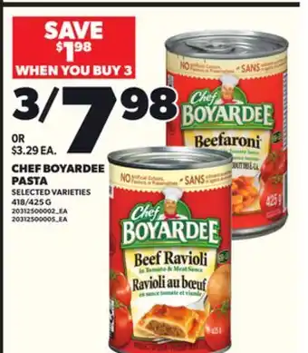 Loblaws CHEF BOYARDEE PASTA, 418/425G offer