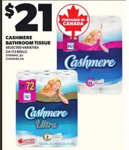 Loblaws CASHMERE BATHROOM TISSUE, 24=72 ROLLS offer