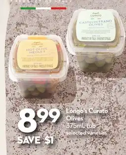 Longo's Curato Olives offer