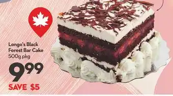 Longo's Black Forest Bar Cake offer