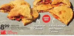 Longo's Vegetarian Calzone Italian Sausage and Peppers offer