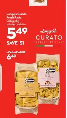 Longo's Curato Fresh Pasta offer