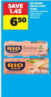 Real Canadian Superstore RIO MARE SOLID LIGHT TUNA, 3X65/3X80 G offer