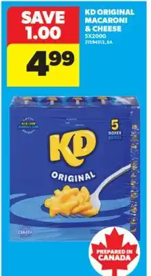 Real Canadian Superstore KD ORIGINAL MACARONI & CHEESE, 5X200 G offer
