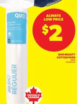 Real Canadian Superstore QUO BEAUTY COTTON PADS, 125' S offer