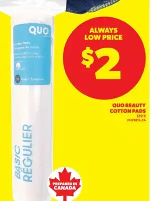 Real Canadian Superstore QUO BEAUTY COTTON PADS, 125' S offer