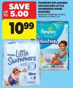 Real Canadian Superstore PAMPERS SPLASHERS OR HUGGIES LITTLE SWIMMERS SWIM DIAPERS, 17-20' S offer