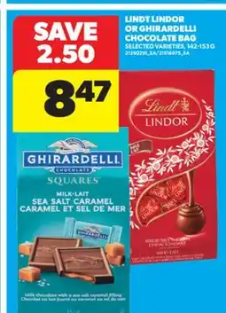 Real Canadian Superstore LINDT LINDOR OR GHIRARDELLI CHOCOLATE BAG, 142-153 G offer