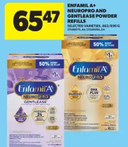 Real Canadian Superstore ENFAMIL A + NEUROPRO AND GENTLEASE POWDER REFILLS, 862/890 G offer