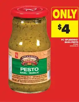 Real Canadian Superstore PC SPLENDIDO BASIL PESTO, 270 ML offer