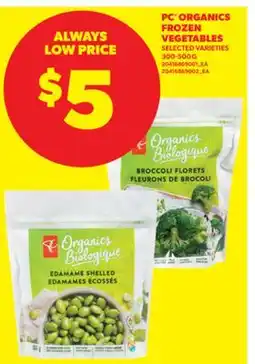 Real Canadian Superstore PC ORGANICS FROZEN VEGETABLES, 300-500 G offer