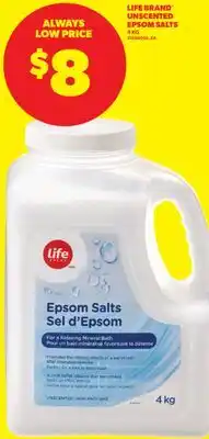 Real Canadian Superstore LIFE BRAND UNSCENTED EPSOM SALTS, 4 KG offer