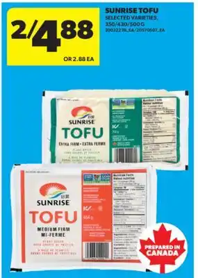 Real Canadian Superstore SUNRISE TOFU, 350/430/500 G offer