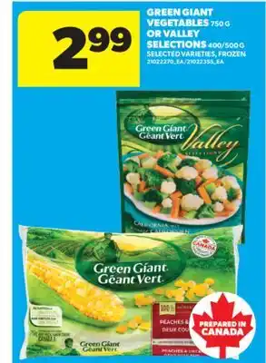 Real Canadian Superstore GREEN GIANT VEGETABLES, 750 G OR VALLEY SELECTIONS, 400/500 G offer