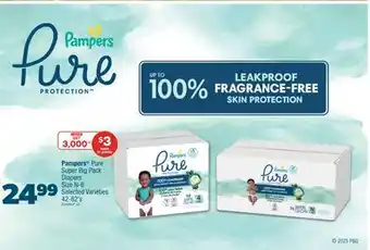 Real Canadian Superstore PAMPERS PURE SUPER BIG PACK DIAPERS, 42-82' S offer