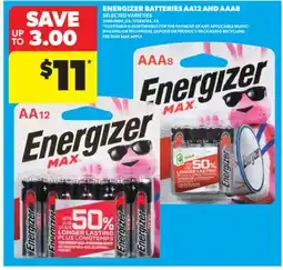 Real Canadian Superstore ENERGIZER BATTERIES AA12 AND AAA8 offer