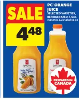 Real Canadian Superstore PC ORANGE JUICE, 1.54 L offer