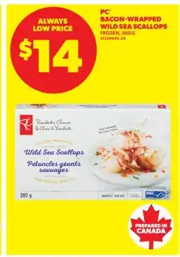 Real Canadian Superstore PC BACON-WRAPPED WILD SEA SCALLOPS, 260 G offer