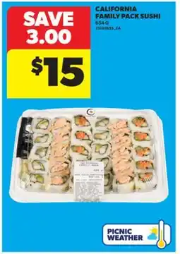 Real Canadian Superstore CALIFORNIA FAMILY PACK SUSHI, 654 G offer