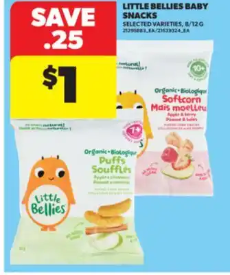 Real Canadian Superstore LITTLE BELLIES BABY SNACKS, 8/12 G offer