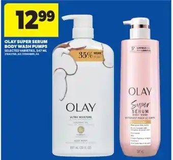 Real Canadian Superstore OLAY SUPER SERUM BODY WASH PUMPS, 547 ML offer