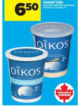 Real Canadian Superstore OIKOS GREEK YOGURT TUBS, 650/750 G offer