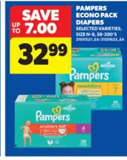 Real Canadian Superstore PAMPERS ECONO PACK DIAPERS, SIZE N - 8, 58-200'S offer