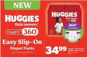 Real Canadian Superstore HUGGIES LITTLE MOVERS HUGGFIT 360º DIAPERS, 136-70 COUNT offer