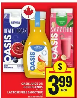 Food Basics OASIS JUICE OR JUICE BLENDS OR LACTOSE FREE SMOOTHIE offer