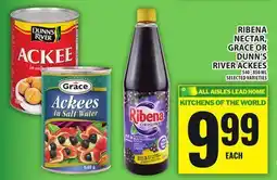 Food Basics RIBENA NECTAR, GRACE OR DUNN'S RIVER ACKEES offer