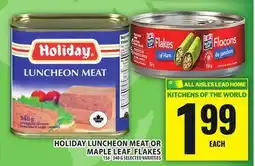 Food Basics HOLIDAY LUNCHEON MEAT OR MAPLE LEAF FLAKES offer