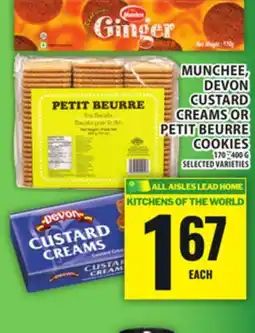 Food Basics MUNCHEE, DEVON CUSTARD CREAMS OR PETIT BEURRE COOKIES offer