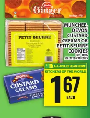 Food Basics MUNCHEE, DEVON CUSTARD CREAMS OR PETIT BEURRE COOKIES offer