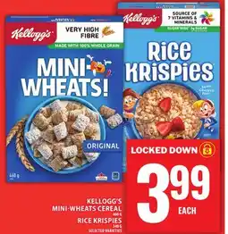 Food Basics KELLOGG'S MINI-WHEATS CEREAL OR RICE KRISPIES offer