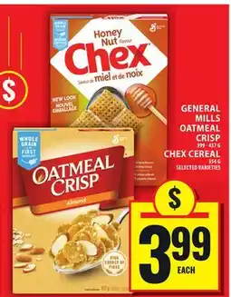 Food Basics GENERAL MILLS OATMEAL CRISP OR CHEX CEREAL offer