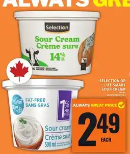 Food Basics SELECTION OR LIFE SMART SOUR CREAM offer