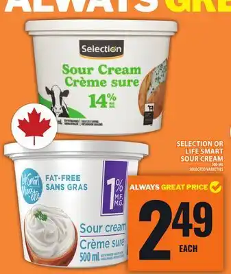 Food Basics SELECTION OR LIFE SMART SOUR CREAM offer