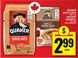 Food Basics QUAKER QUICK OATS OR INSTANT OATMEAL offer