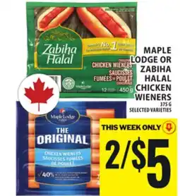 Food Basics MAPLE LODGE OR ZABIHA HALAL CHICKEN WIENERS offer