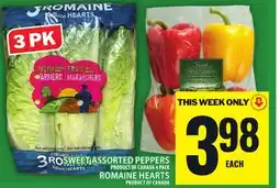 Food Basics SWEET ASSORTED PEPPERS OR ROMAINE HEARTS offer