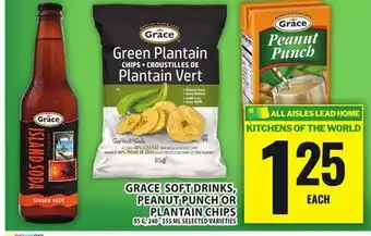Food Basics GRACE SOFT DRINKS, PEANUT PUNCH OR PLANTAIN CHIPS offer