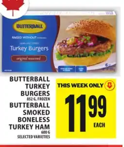Food Basics BUTTERBALL TURKEY BURGERS OR BUTTERBALL SMOKED BONELESS TURKEY HAM offer