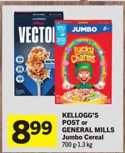 Foodland KELLOGG'S POST or GENERAL MILLS Jumbo Cereal offer