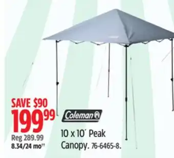Canadian Tire 10 x 10´ Peak Canopy offer